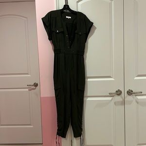 Parker hunter green cargo jumpsuit